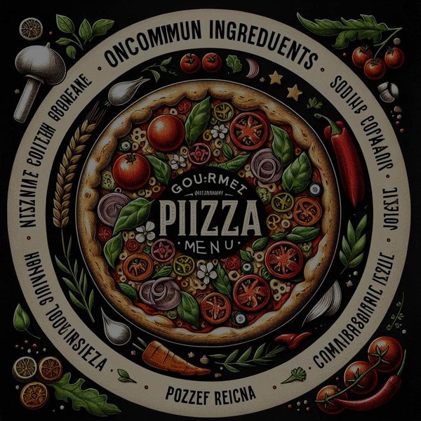Comment concevoir un menu de pizzas gourmet avec des ingrédients peu communs pour une pizzeria de niche?